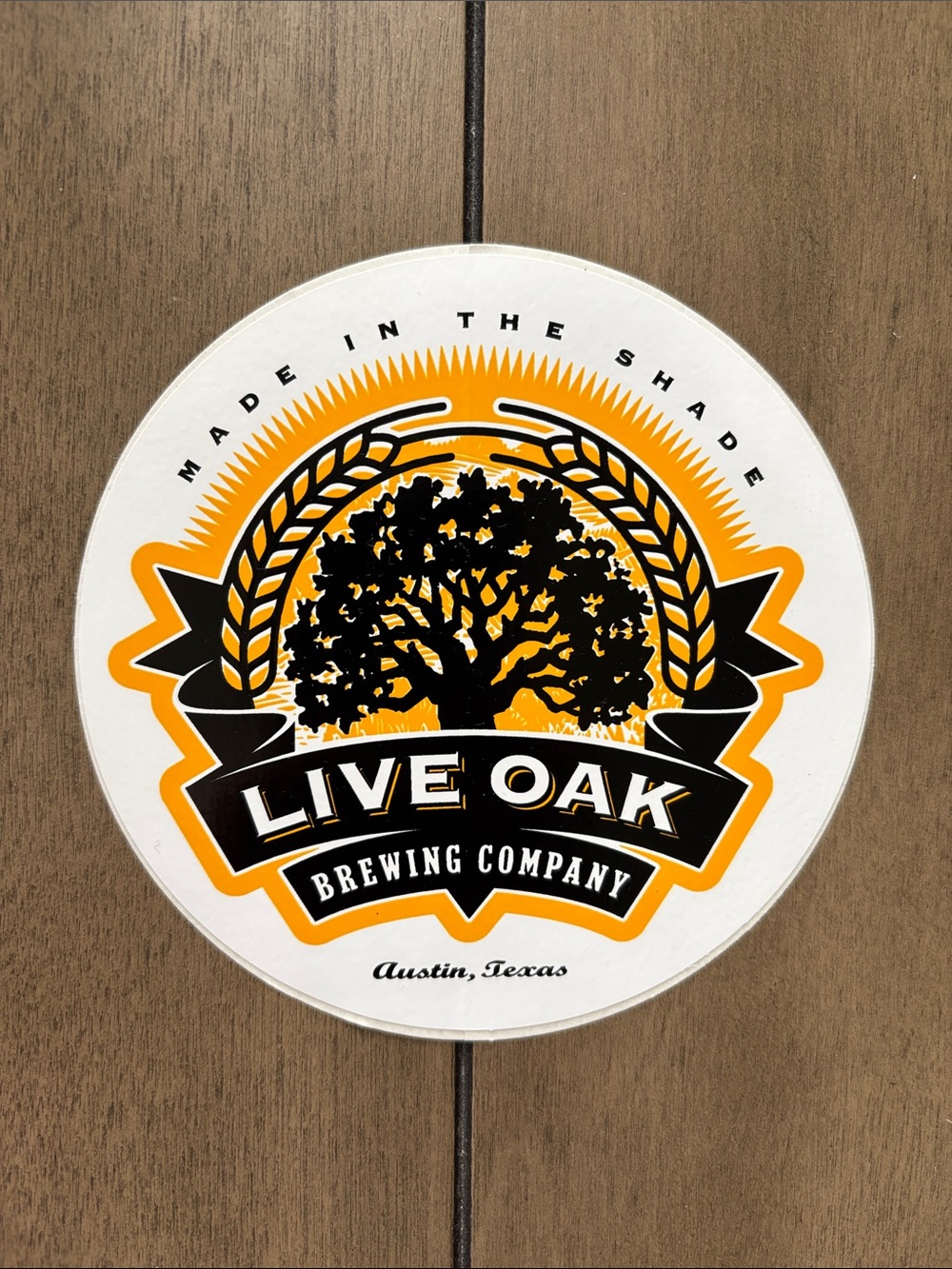 Live Oak Brewing Company Large Round Sticker